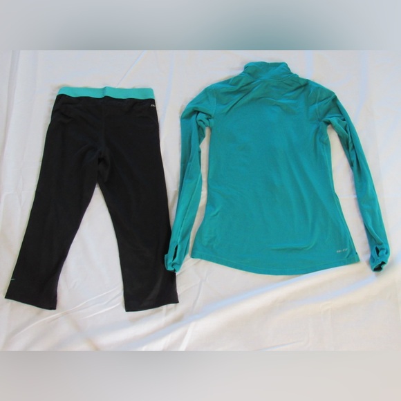 Nike Pro Dri-Fit running set green long sleeves - Picture 2 of 3